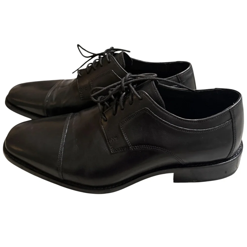 Johnston & Murphy Mens Black Leather Cap Toe Derby Shoes 20-0565 Size 9.5 M Johnston Murphy Men main image 3